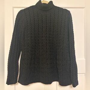 J. Jill Knit Turtleneck Sweater - Black